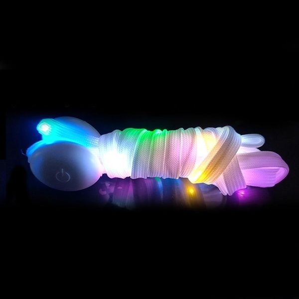 White Nylon LED Shoe Laces with mutlicoloured lights