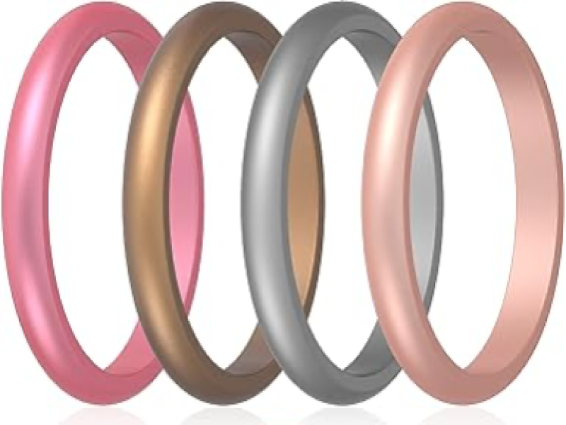 Rings Silicone Women Thin Stackable Style(4 Rings) - Combo 13 | Shop ...