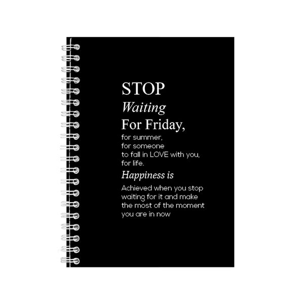 Stop A5 Notebook Spiral Lined Motivational Sayings Graphic Notepad Gift 160