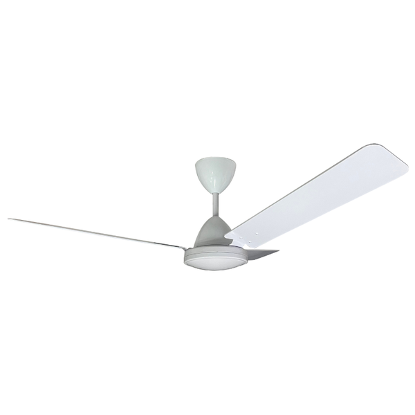 Whirlwind Ceiling Fan White with 3 x 1200mm Wood Blades White + Reg1F