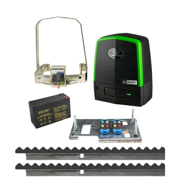 Centurion D4 SMART+ Gate Motor Kit with 4m Angled Nylon Rack and Bracket