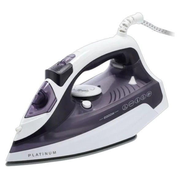 Platinum Steam Iron 2000W Ceramic Soleplate Anti-drip Powerful Steam Boost