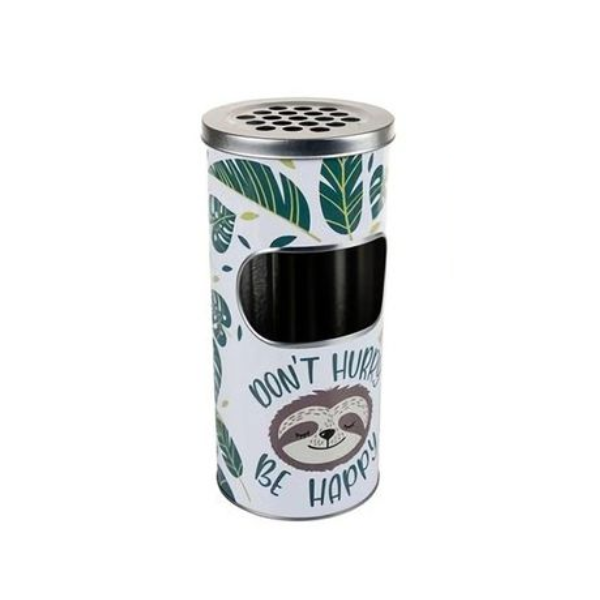 Ashtray - Metal Bin - White