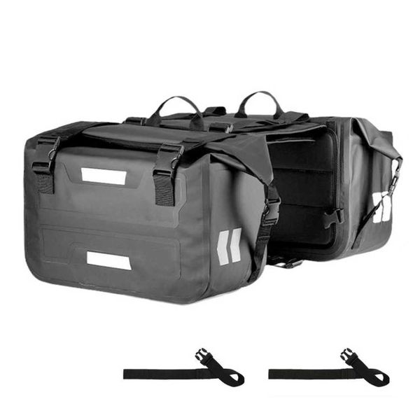 30L 2-Piece Motorcycle Side Bag Reflective for Long Distance Riding