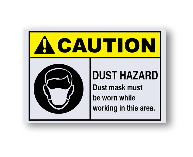 Caution Dust Mask Required Safety Sign