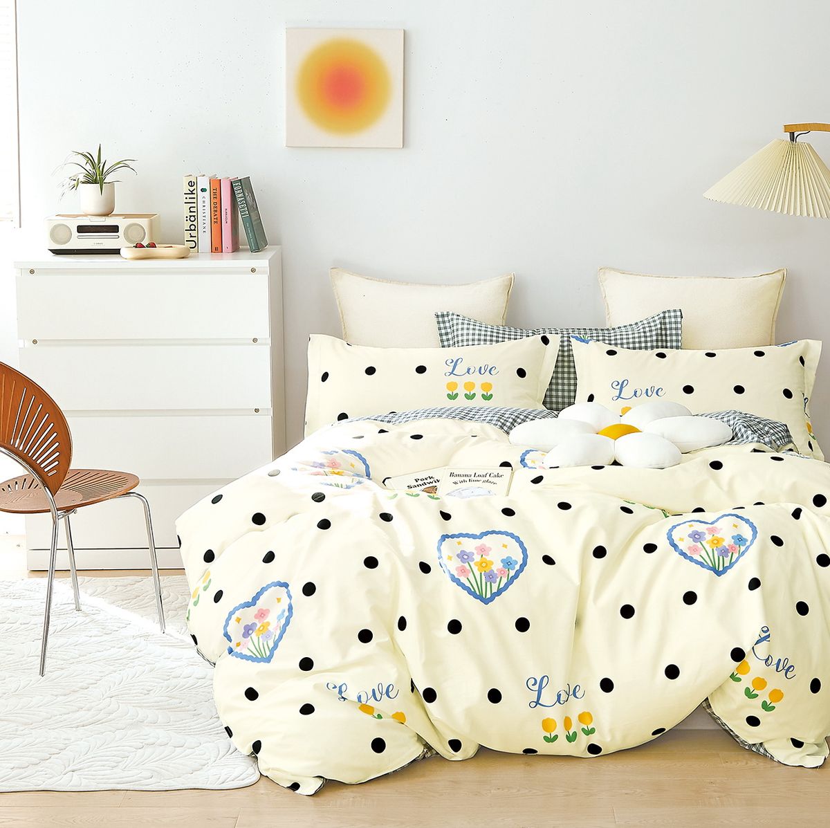 Linen Boutique Duvet Cover Set 100 Cotton 200TC Lovely Dots Shop