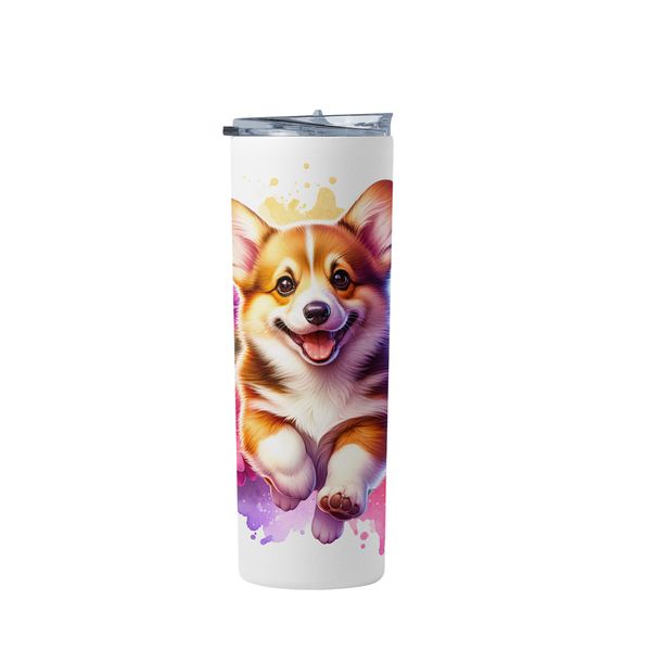 Whimsical Corgi Double Wall Stainless Steel Travel Tumbler 900ml