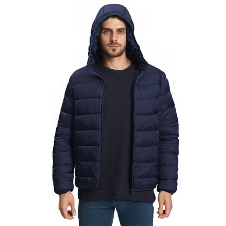 Blue hooded jacket men's online