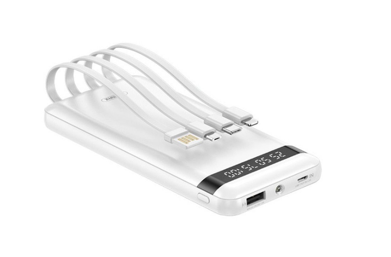 Fast Charging Power Bank - Built In Type C Cable And Apple iPhone Cable