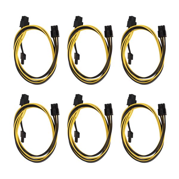 6 Pieces GPU Power Cables, PCIE 6Pin to 8Pin, for TT/OCZ