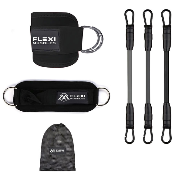 Flexi Muscles - Ankle Resistance Bands with Cuffs for Kickbacks &amp; Glutes