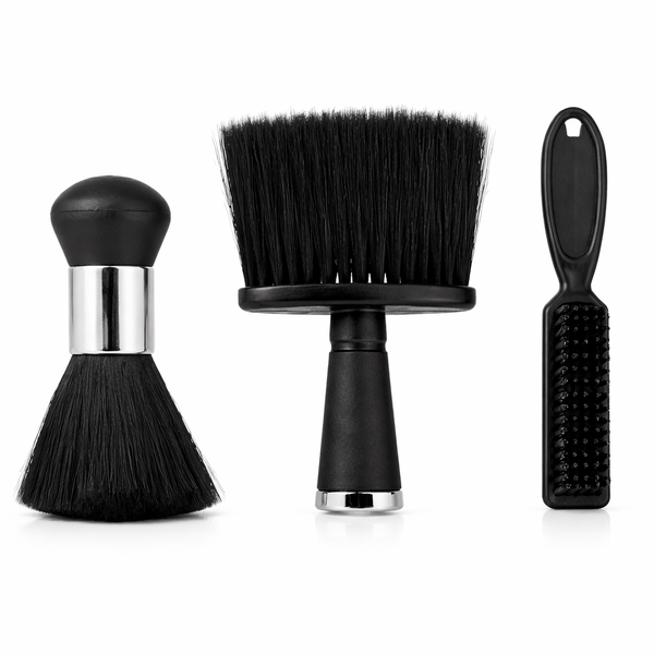 3 Piece - Hairdressing Brush Set - Black