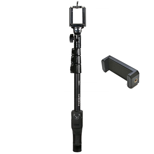 Heavy Duty Selfie Stick with Bluetooth Remote and Extra Phone Mount