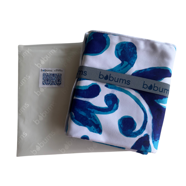 Microfibre XL Printed Towel - Blue Pattern