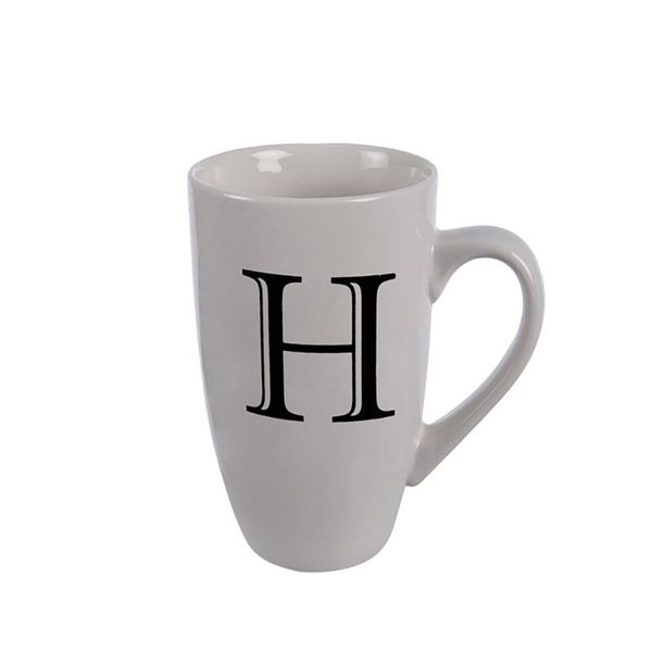 Mug - Household Accessories - Ceramic - Letter H Design - White - 12 Pack