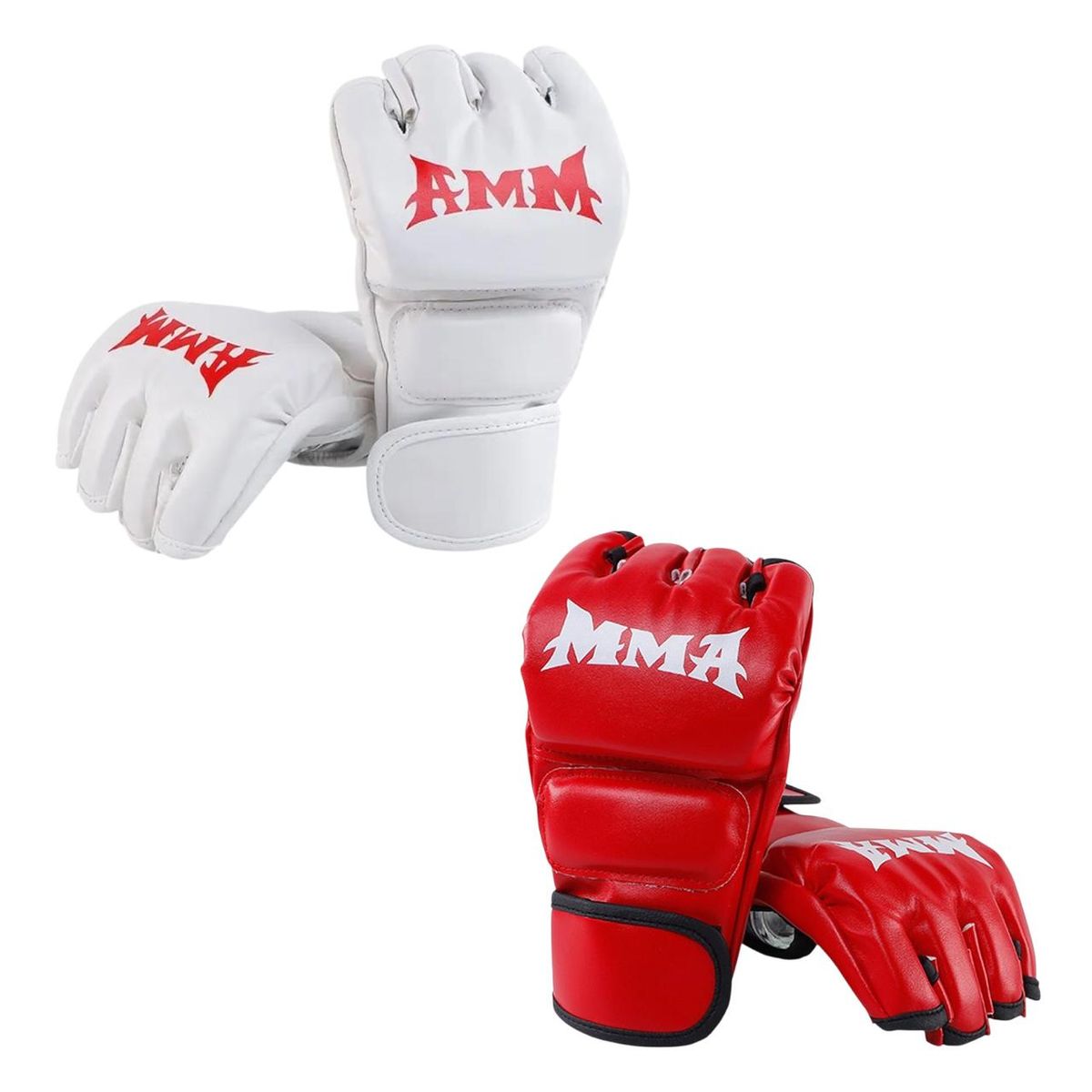 Pro-Grade MMA Gloves Sparring & Training (2-Pack: Red & White)