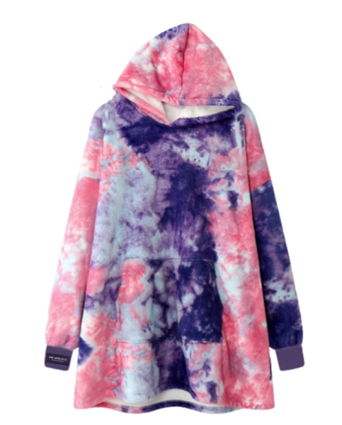 Oversized Blanket Hoodie &amp; Stylus Keyring - Tie Dye