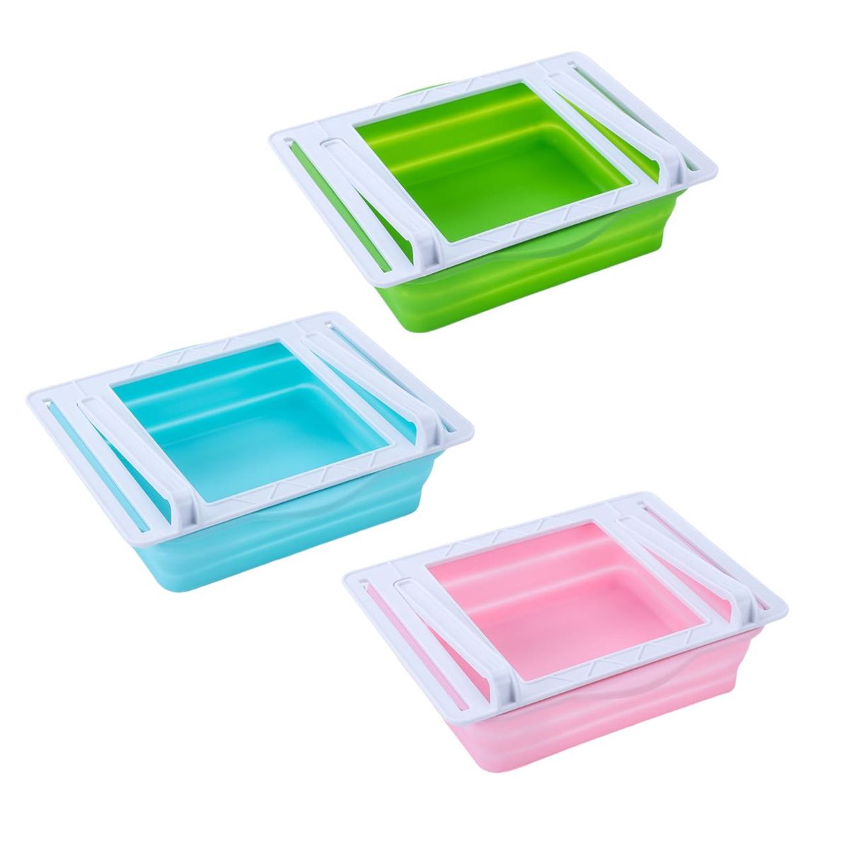 Retractable Pull-Out Drawer Refrigerator Organizer - Pack of 3 | Buy ...