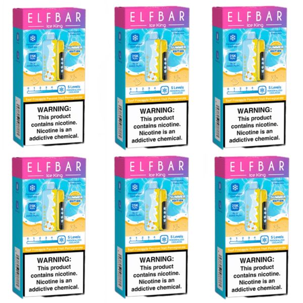 Elf Bar Ice King 25000 Puffs Vapes - Pineapple Passionfruit Pom (Pack of 6)