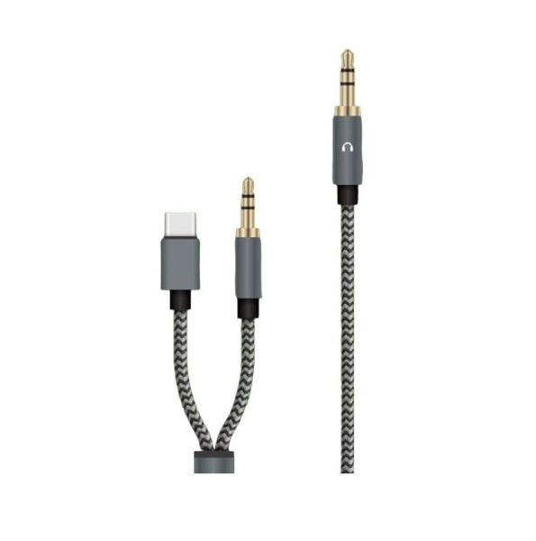 Male 3.5mm To Male 3.5mm + Type C Cable 1.2m- SD