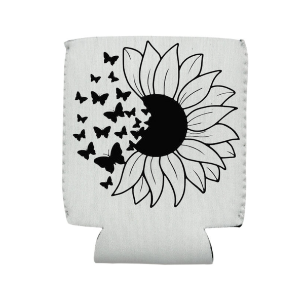 Black Butterfly Sunflower Can Holder