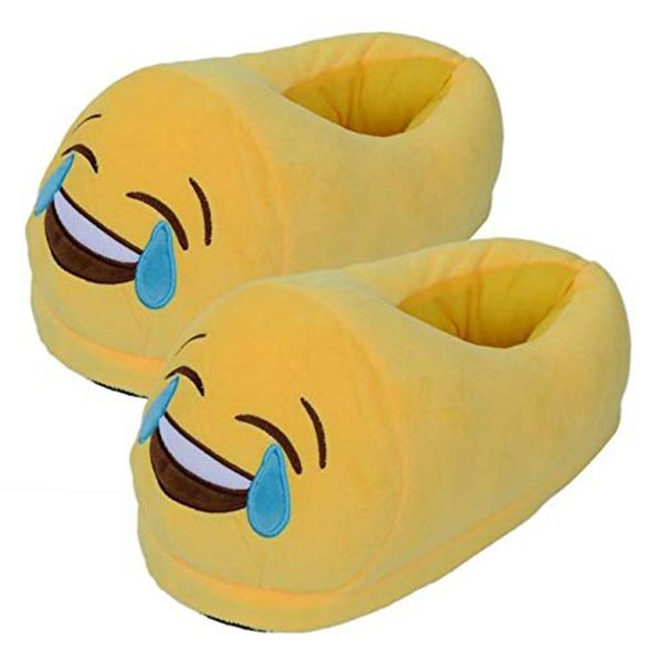 Soft Plush Emoji Slippers Yellow Slipper Laughing with Tears | Shop ...