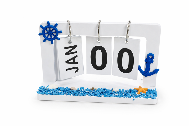 JJ Charming Nautical desk calendar with beach accents ,nautical-themed