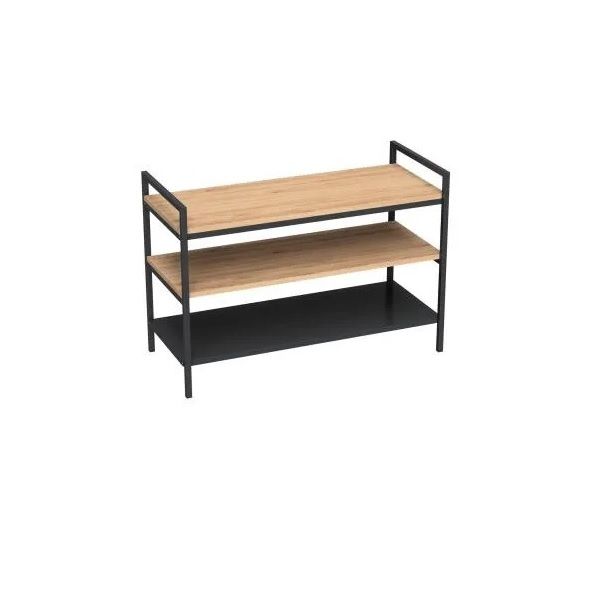 Frame shoe rack metal &amp; wood 80x21.6x45cm