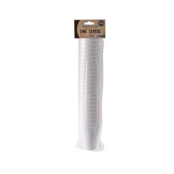 Home 'n Leisure Homeware - White Foam Cups - 3 x 25 Cups