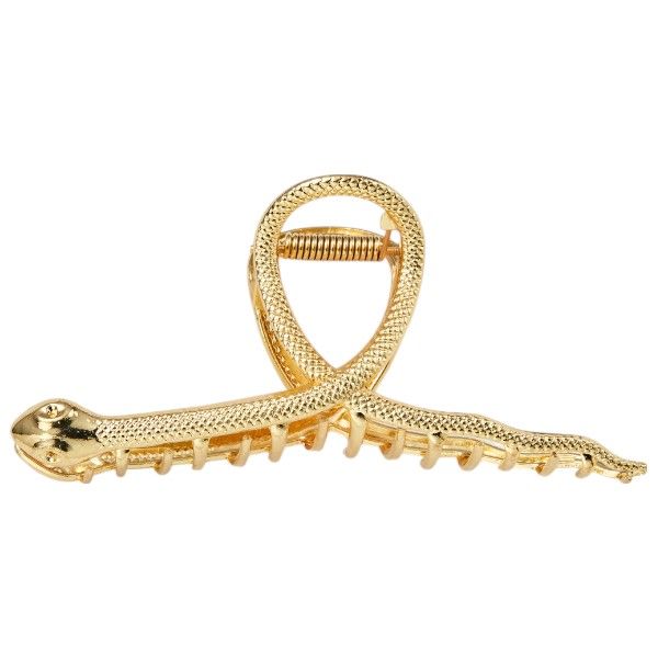 Snake-Shaped Hair Claw Clip - Gold