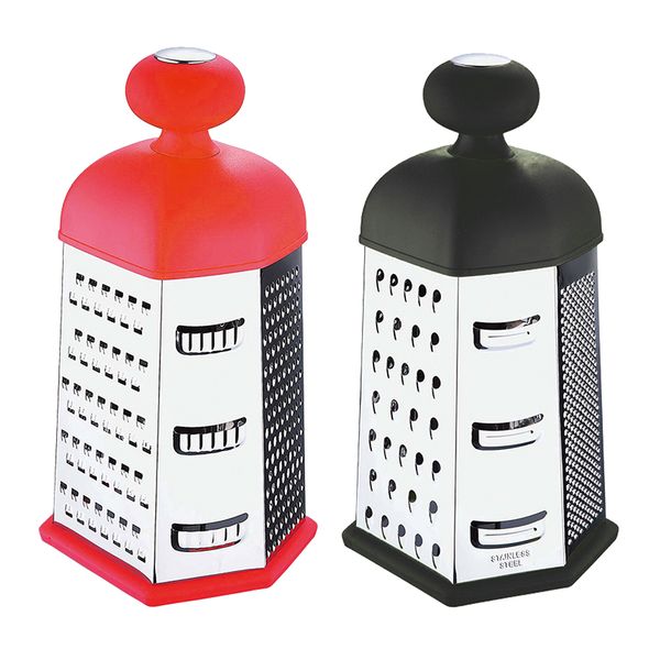 Blaumann 6-Slide Stainless Steel Box Grater - Red &amp; Black (Set of 2)