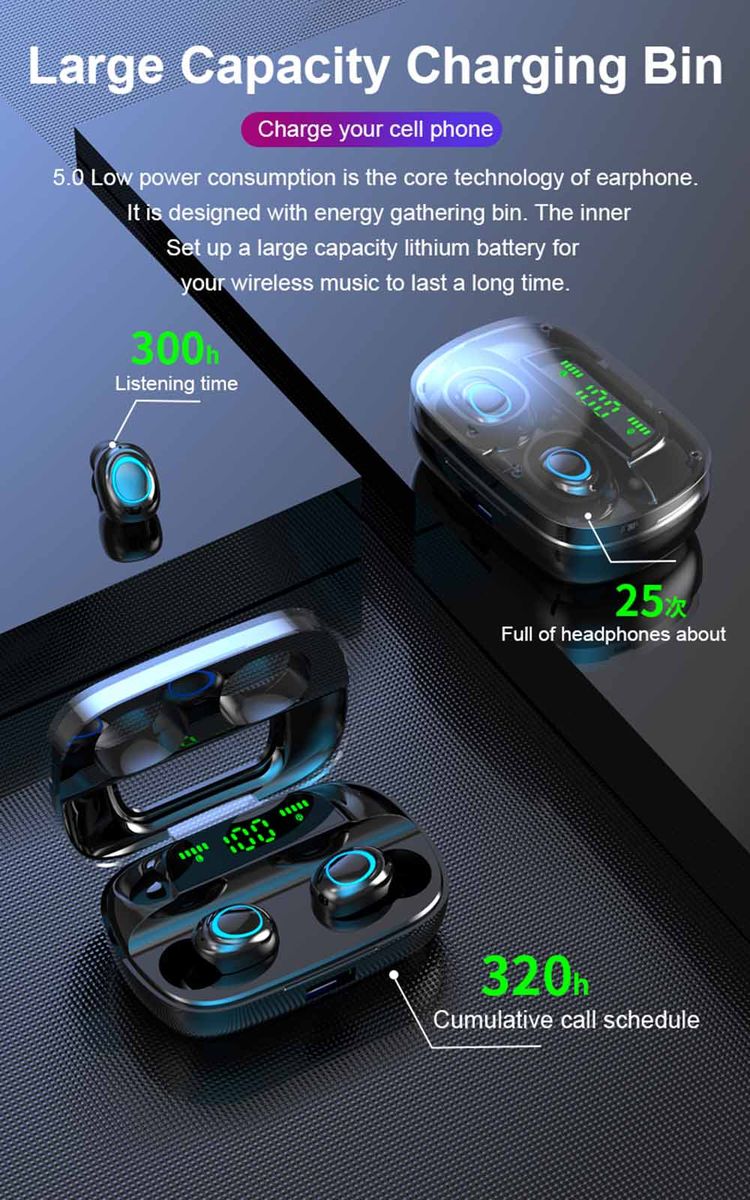 MnM S11 TWS Touch Wireless Earphone Binaural HiFi 9D HD Call