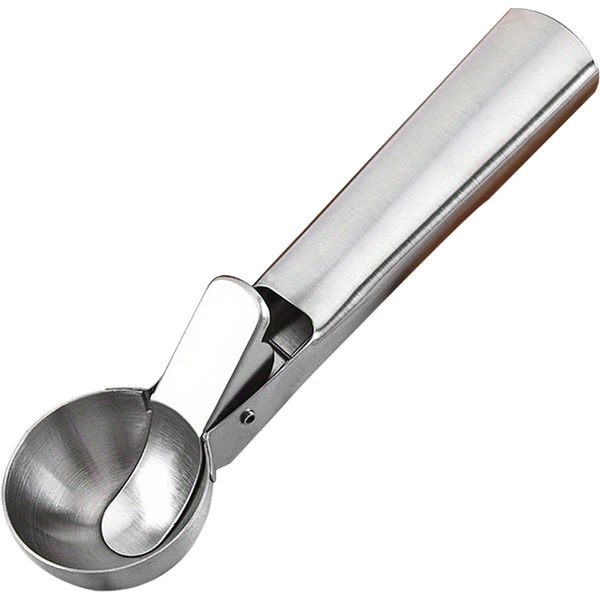 Heavy-Duty Stainless Steel Ice Cream Scoop with Trigger, Dishwasher Safe