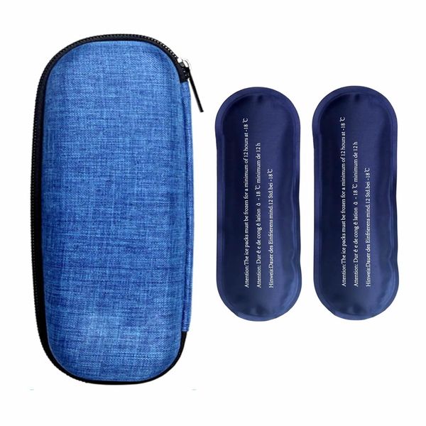 Insulin Cooler Travel Case with 2 Ice Packs,Cooler Organizer Bag
