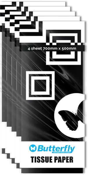 Tissue Paper - 4 Sheets (660X500Mm) Black T28 X5
