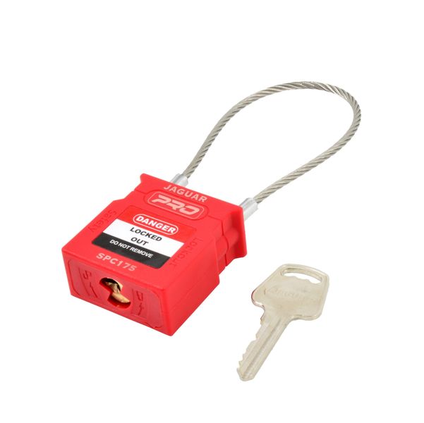 Jaguar Padlock Cable Safety 40Mm Red