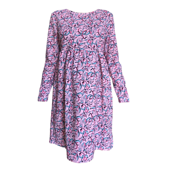 Maternity - Smock Dress - Long Sleeve - Up to 6XL - Pink Floral
