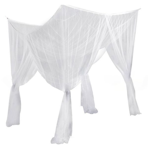 Mosquito Net Bed Canopy Double White 210 x 190 x 240 cm with 4 Corner Posts