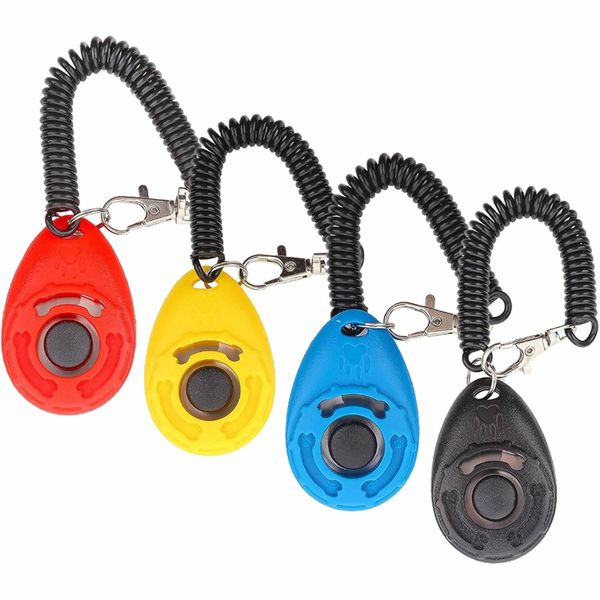 4 Pieces Clicker Training for Dogs, Dog Clicker with Wrist Strap