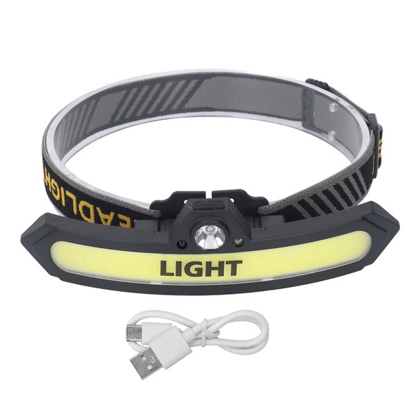 Cob Headlamp 6 Light Modes Usb Charge Inductive Switch Adjustable