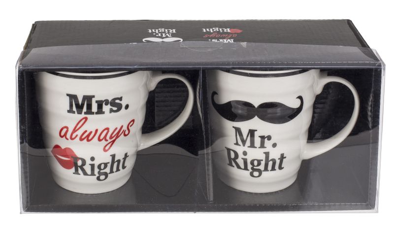 Porcelain Mugs - Mr Right &amp; Mrs Always Right Coffee Mugs
