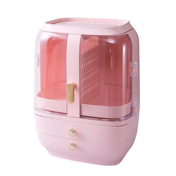 All-in-One Large Makeup Storage Cosmetic Case with Earring Holder