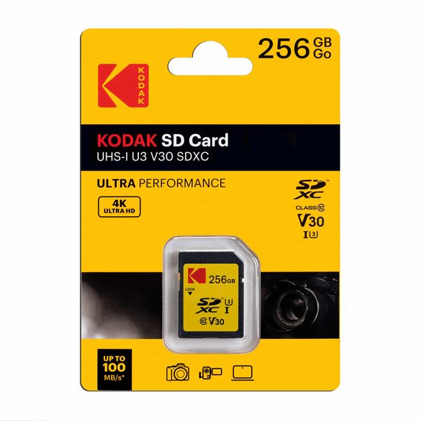 Kodak 256GB SD Card Ultra Performance with UHS-I U3 V30 for 4k Capture