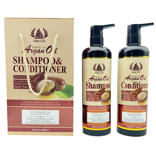 Professional Argan Oil Hair Growth Shampoo and Conditioner Set - 900ml x 2