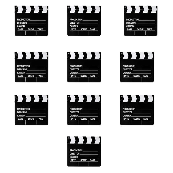 Party Movie Clapboard Cardboard Cut Action Display Piece Set Of 10 -20cm