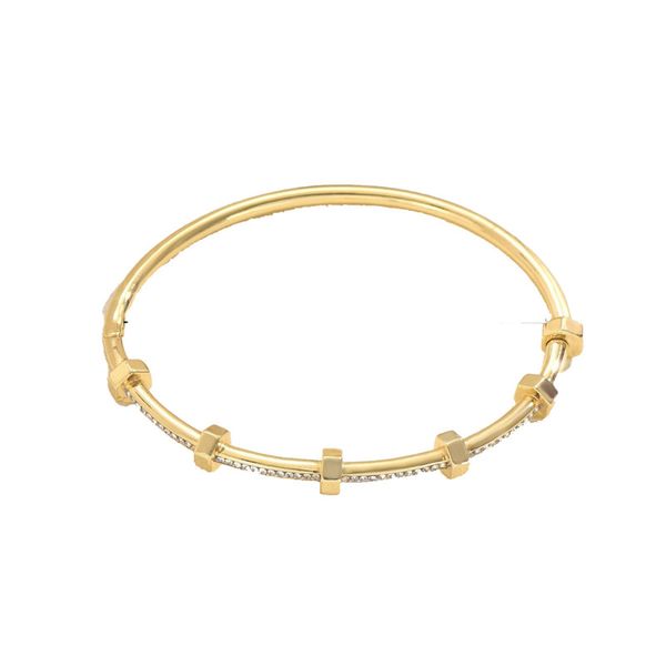 Simple Gold Bracelet with Zircon- SL7632