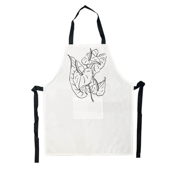 Anthurium Flower Printed Apron