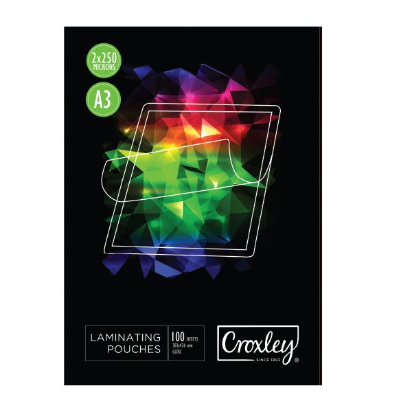 CROXLEY A3 Laminating Pouches 250MIC100's