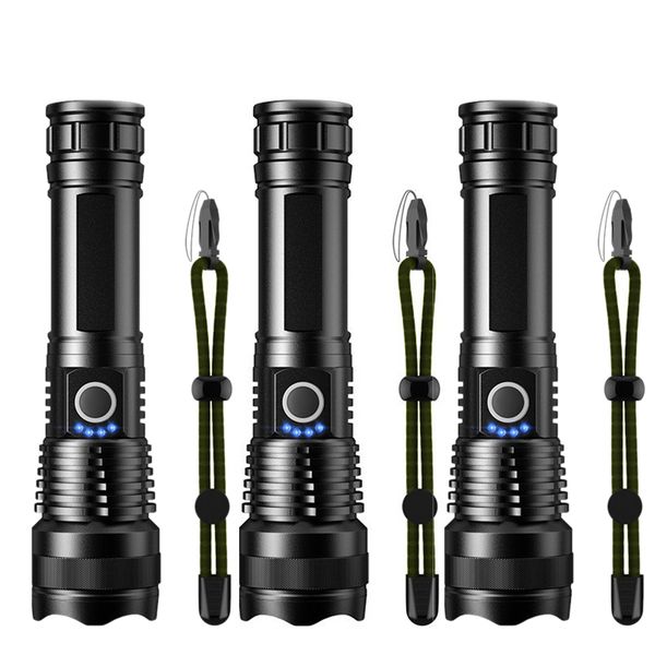 3 Pack Rechargeable LED Flashlights High Lumens, 90,000LM Super Bright