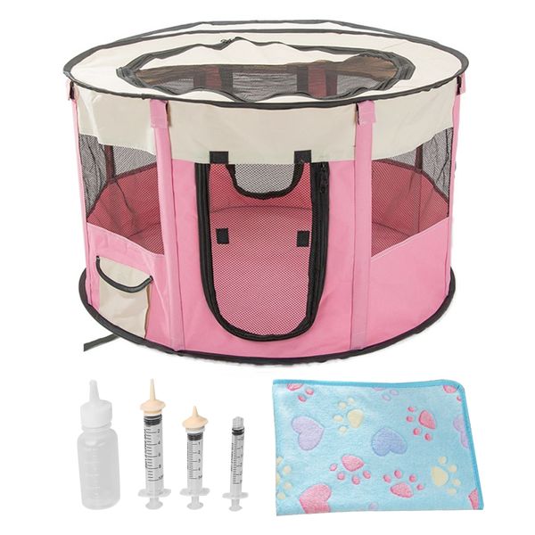 Portable Pet Playpen Kennel Tent Cat Maternity Box Set for Puppy Dog Cat